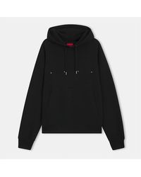 BOSS - Hooded Neck Drop Shoulder Sweatshirt - Lyst