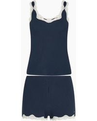 Tommy Hilfiger - Th Lace Ribbed Camisole & Shorts Pyjama Set, Dark Night - Lyst