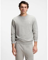 BOSS - Boss Westart Crew Neck Sweatshirt With Logo Patch - Lyst