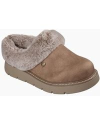 Skechers - Keepsakes Lite Cozy Blend Textile Taupe Slippers - Lyst