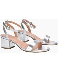 XY London - Ladies Gemma Metallic Strappy Low Block Heel Sandals - Lyst