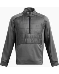 Under Armour - Solid Patterned Fleece Half Zipper Ribbed Cuff Jacket - Lyst