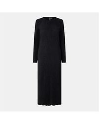 Pieces - Kni Crew Neck Long Sleeve Midi Dress - Lyst