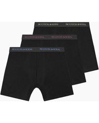 Scotch & Soda - Solid Cotton Stretch 3 Pack Boxer Brief - Lyst