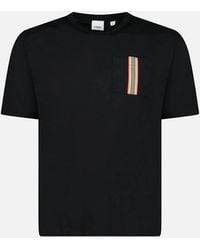 Burberry - 'Ellison' Stripe Embroidery T-Shirt - Lyst