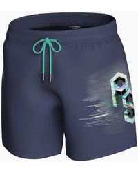 Philipp Plein - Plein Sport Metallic Logo Medium Boardshort Swim Shorts - Lyst