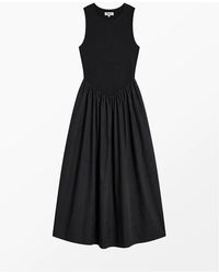 Ro&zo - Petite Jersey Bodice Midi Waisted Dress - Lyst
