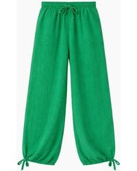 Ro&zo - Cheesecloth Drawstring Cuffed Trousers - Lyst