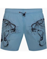 Philipp Plein - Plein Sport Double Tiger Logo Pastel Swim Shorts - Lyst