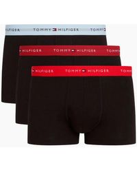 Tommy Hilfiger - 3-Pack Signature Cotton Boxer Trunks, W/ /Burgundy/Ice - Lyst
