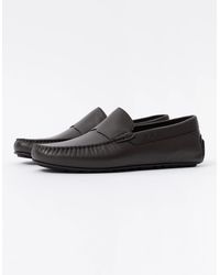 BOSS - Boss Noel Tumbled-Leather Loafers With Driver Sole - Lyst