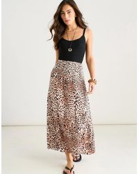 Gini London - Animal Print Elasticated Waist Skater Skirt - Lyst
