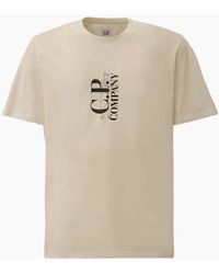C.P. Company - Vertical Logo Print T-Shirt - Lyst