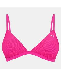 PUMA - Swim Ribbed Bikini Top - Lyst