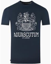 Aquascutum - Large Bold London Aldis Brand Logo T-Shirt - Lyst