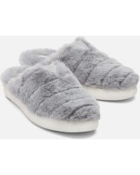 TOMS - Alpargata Mallo Polyester Faux Fux Mid Faux Fur Mules - Lyst