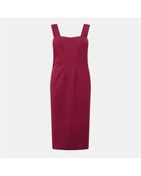 BOSS - Dizena Sweetheart Neck Sleeveless Midi Dress - Lyst
