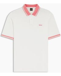 BOSS - Boss Pe Blocks Polo Shirt 106 Natural - Lyst