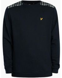 Lyle & Scott - Lyle & Scott Check Panelled Crewneck Sweatshirt - Lyst