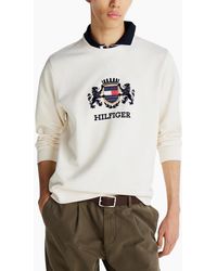 Tommy Hilfiger - Icon Interlock Hwk Sweatshirt Crew Neck Casual Cotton - Lyst