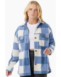 Rip Curl - Rip Curl Neon Isles Fleece Shacket Long Sleeve Shirt - Lyst