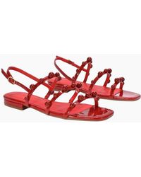 XY London - Ladies Pamela Patent Strappy Beaded Flat Sandals - Lyst