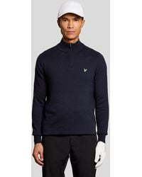 Lyle & Scott - Eagle Cotton Blend 1/4 Zip Jumper - Lyst