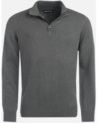 Barbour - Marl Half Zip Cotton Knitted Jumper - Lyst