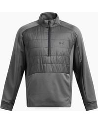 Under Armour - Solid Patterned Half Zipper Ribbed Cuff Sweat Jacket - Lyst