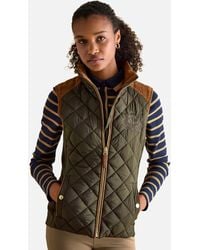 Joules - Braemar Luxe Showerproof Diamond Quilted Gilet - Lyst