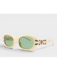 CASABLANCA - Oval Sunglasses Laurel Detail Cream - Lyst