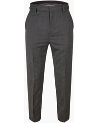 BOSS - Solid Patterned Flat Front Mid Rise Chinos - Lyst