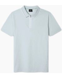 Paul Smith - Ps Zip Front Polo Shirt 40 Lt - Lyst