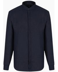 ARMANI EXCHANGE - Woven Button Up Linen Shirt - Lyst