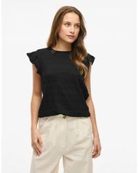 Vila - Raye Short Sleeve Top Beauty - Lyst