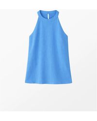 Ro&zo - Linen Blend Halter Top - Lyst