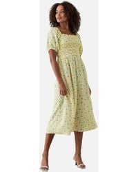 Dorothy Perkins - Ladies Ditsy Print Shirred Midi Dress - Lyst