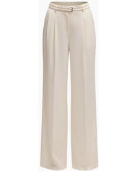 BOSS - W Relaxed Fit Wide Leg Trousers - Lyst