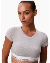 Calvin Klein - Icon Cotton Modal T-Shirt Bralette, Heather - Lyst
