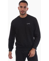 EA7 - Crew Neck Ribbed Collar Long Sleeve Sweatshirt - Lyst