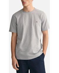 GANT - T Shirts Shield Logo Crew Neck Short Sleeve Cotton Summer Casual Tee - Lyst