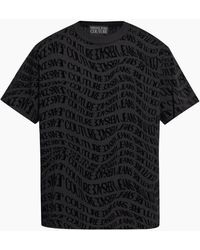Versace - Regular Fit Liquify All Over Logo T-Shirt - Lyst