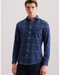 Seidensticker - Slim Fit Spread Kent Check Flannel Shirt Dark - Lyst
