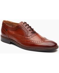 Base London - London Clarence Brogue Leather Burnt Tan Brogues Shoes - Lyst