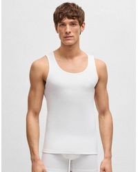 BOSS - Boss Cotton Tank Tops With Embroidered Logos - Lyst