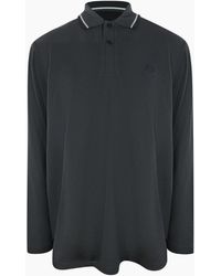 Fred Perry - Twin Tipped Collar Gunmetal Long Sleeve Polo Shirt - Lyst
