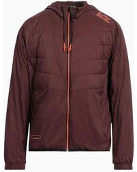 Emporio Armani - Ea7 Lightweight Hooded Bitter Chocolate Bomber Jacket - Lyst
