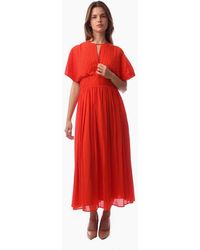 BOSS - Drizzie V-Neck Midi Wrap Dress - Lyst