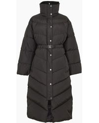 BOSS - Solid Patterned Snap Button Zipped Pocket Puffer Coat - Lyst