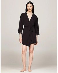 Tommy Hilfiger - Comfort Modal Lace-Trim Kimono Robe - Lyst